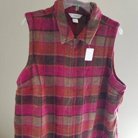 CJ Banks Womens size 2X plaid vest - Picture 1 of 4